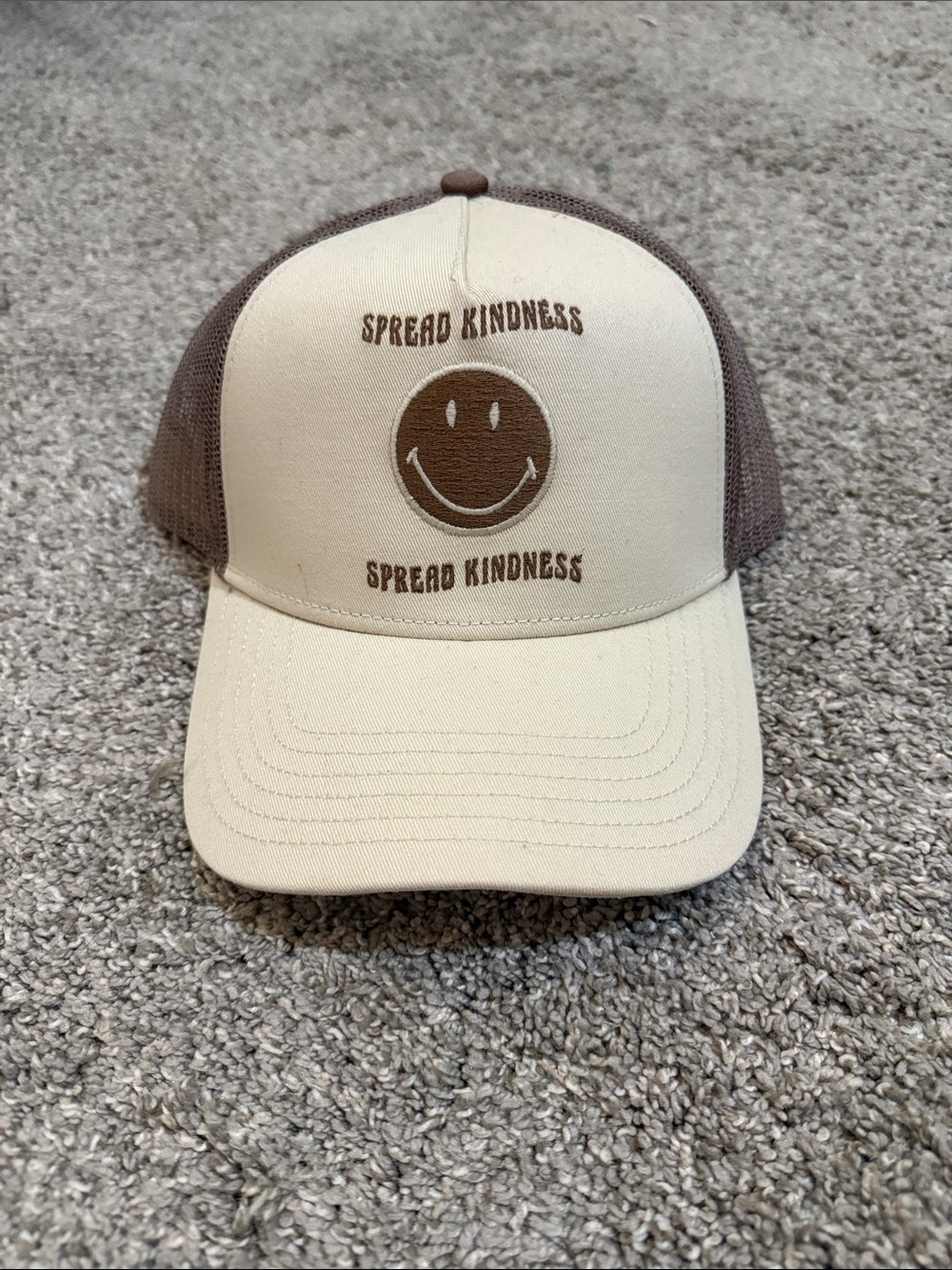Spread Kindness Brown & Cream Trucker Hat